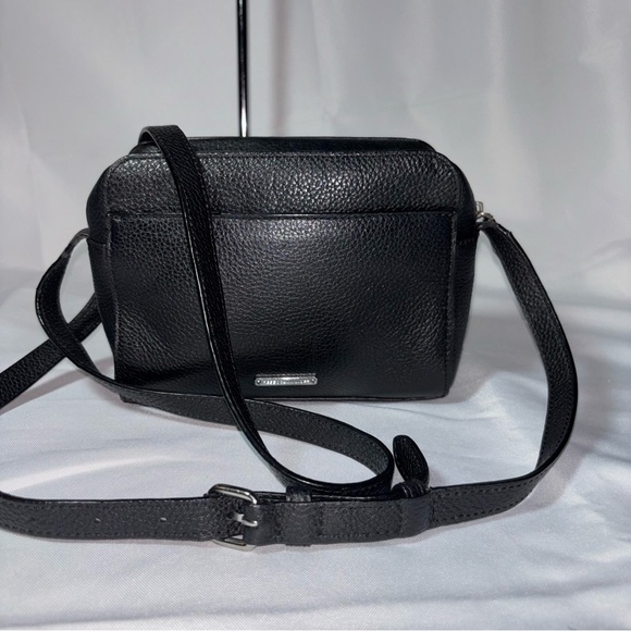 Rebecca Minkoff Black Square Pebbled Leather Crossbody bag - Picture 1 of 10